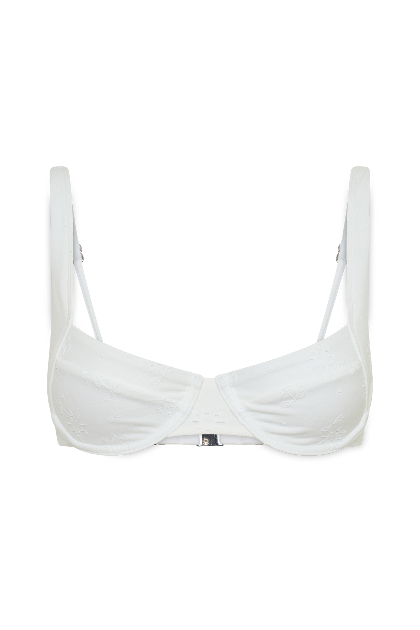 Abra Underwire Apex Bikini Top - White Textured Fabric vista 13