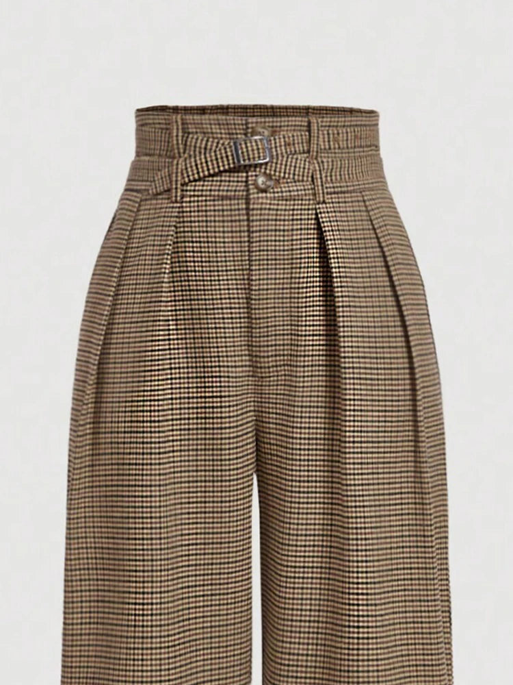 Pantalón Cuadros Wide Leg