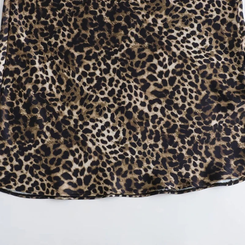 Falda Satinada Leopardo