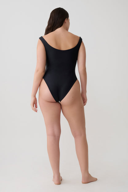 Yumi U-Wire Plunge One Piece Swimsuit - Black vista 2