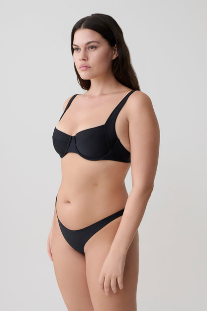 Abra Underwire Apex Bikini Top - Black vista 5