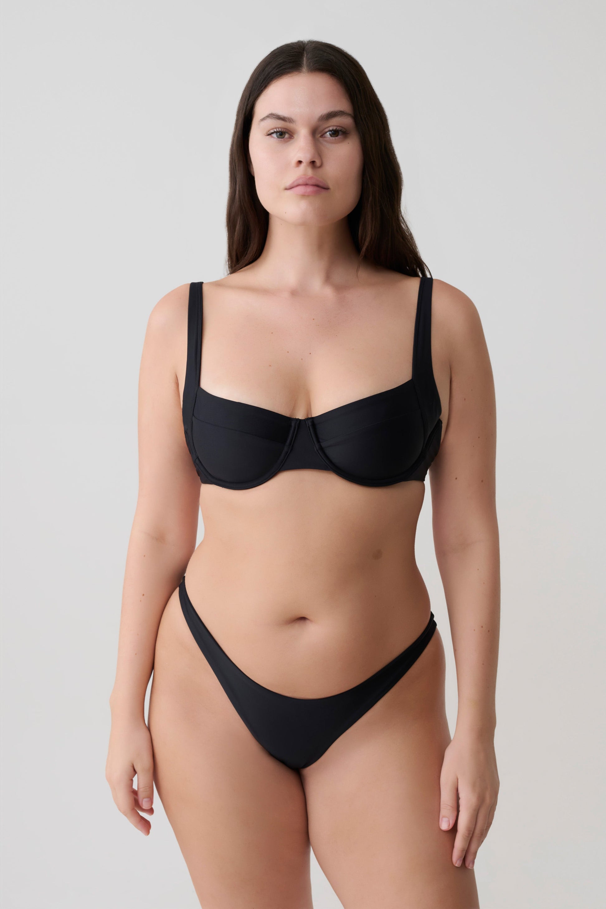 Abra Underwire Apex Bikini Top - Black vista 2