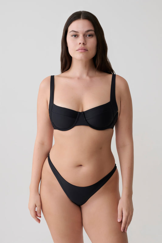 Abra Underwire Apex Bikini Top - Black vista 2