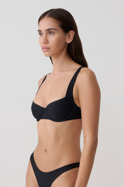 Abra Underwire Apex Bikini Top - Black vista 10