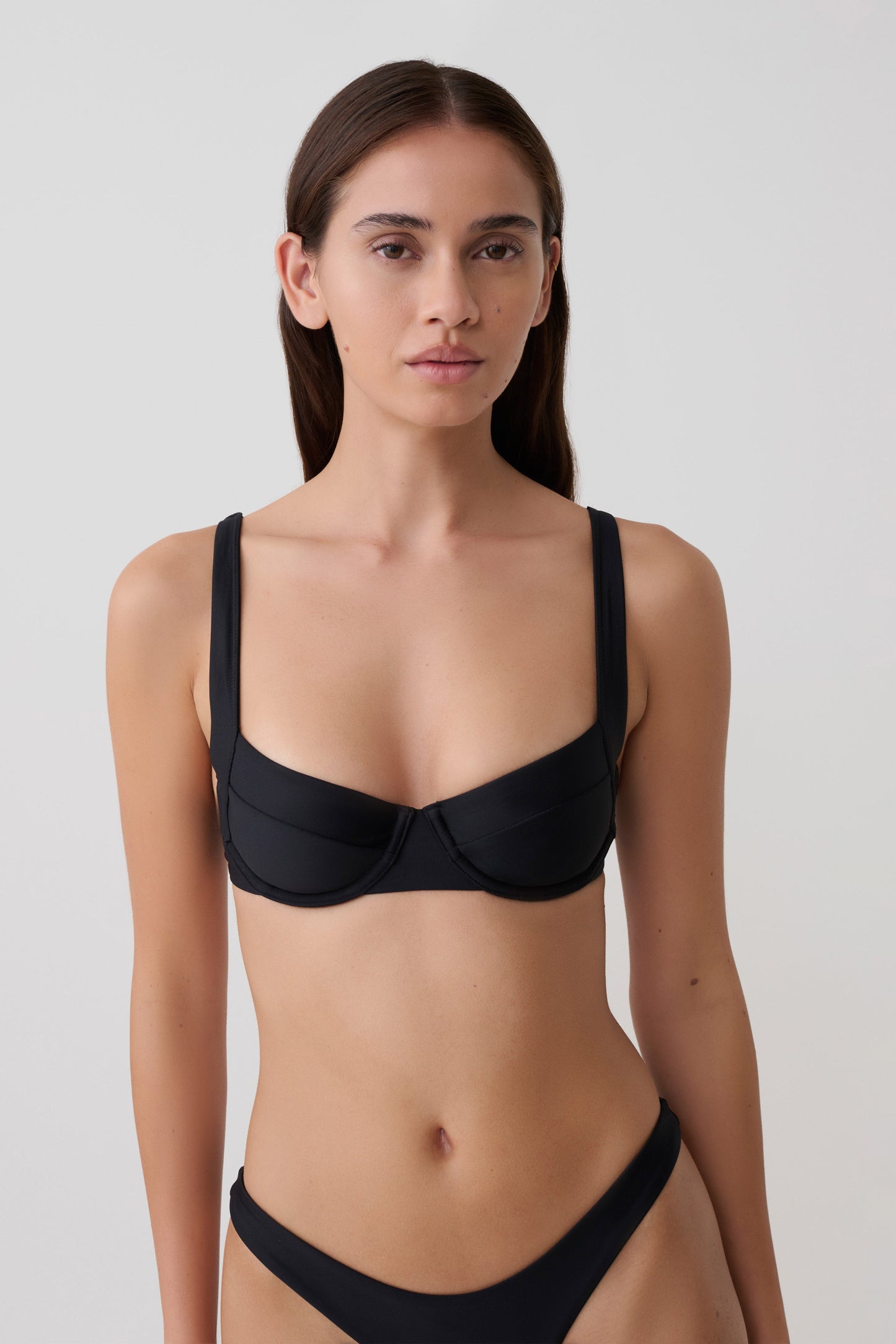 Abra Underwire Apex Bikini Top - Black vista 9