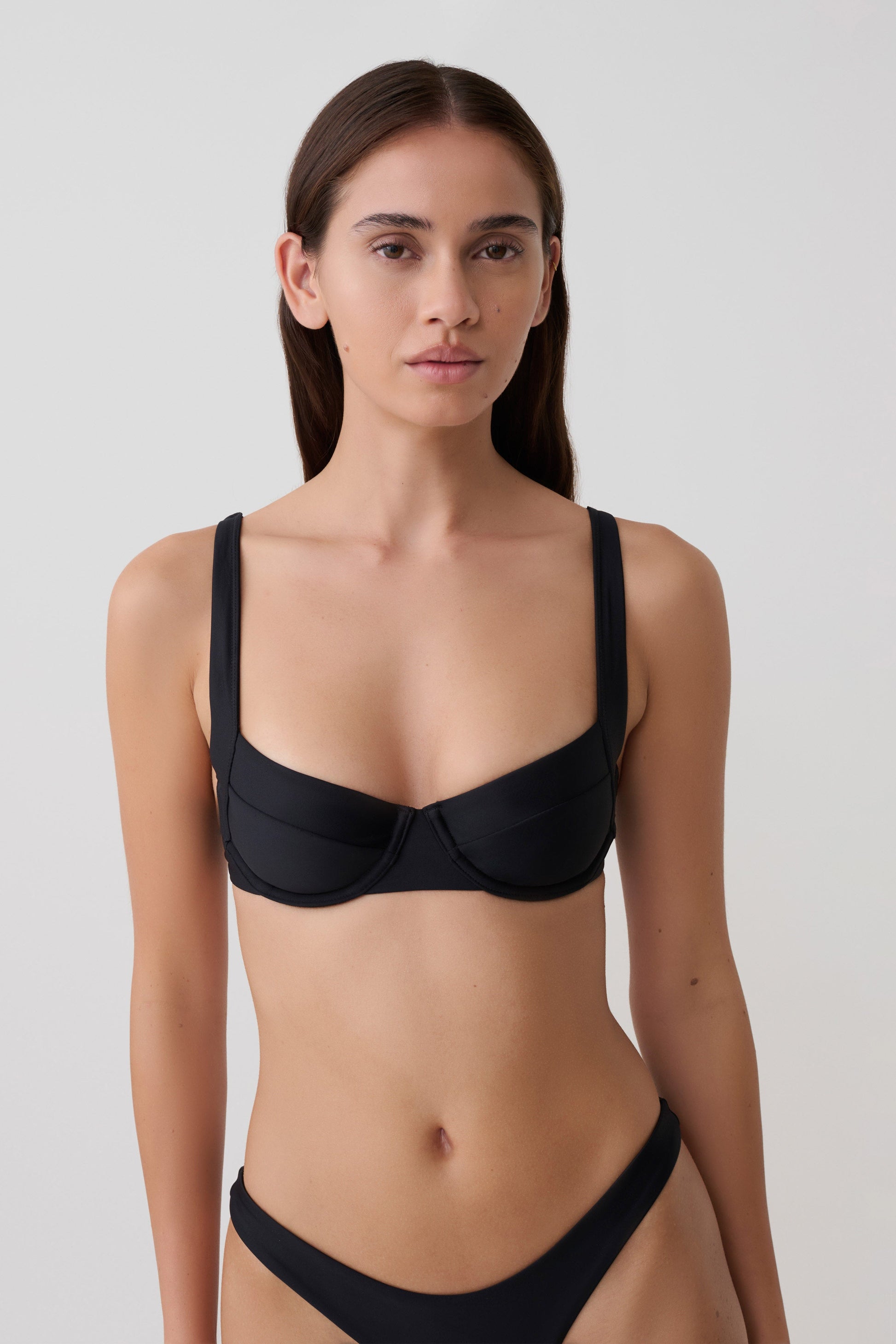 Abra Underwire Apex Bikini Top - Black vista 9