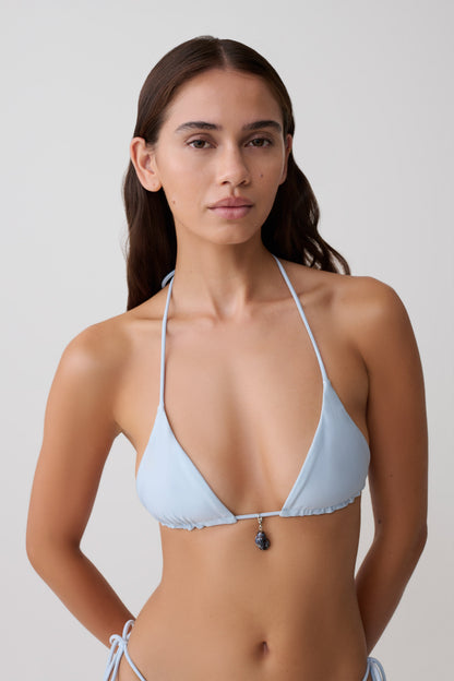 Blossom Classic Triangle Bikini Top - Pale Blue vista 4