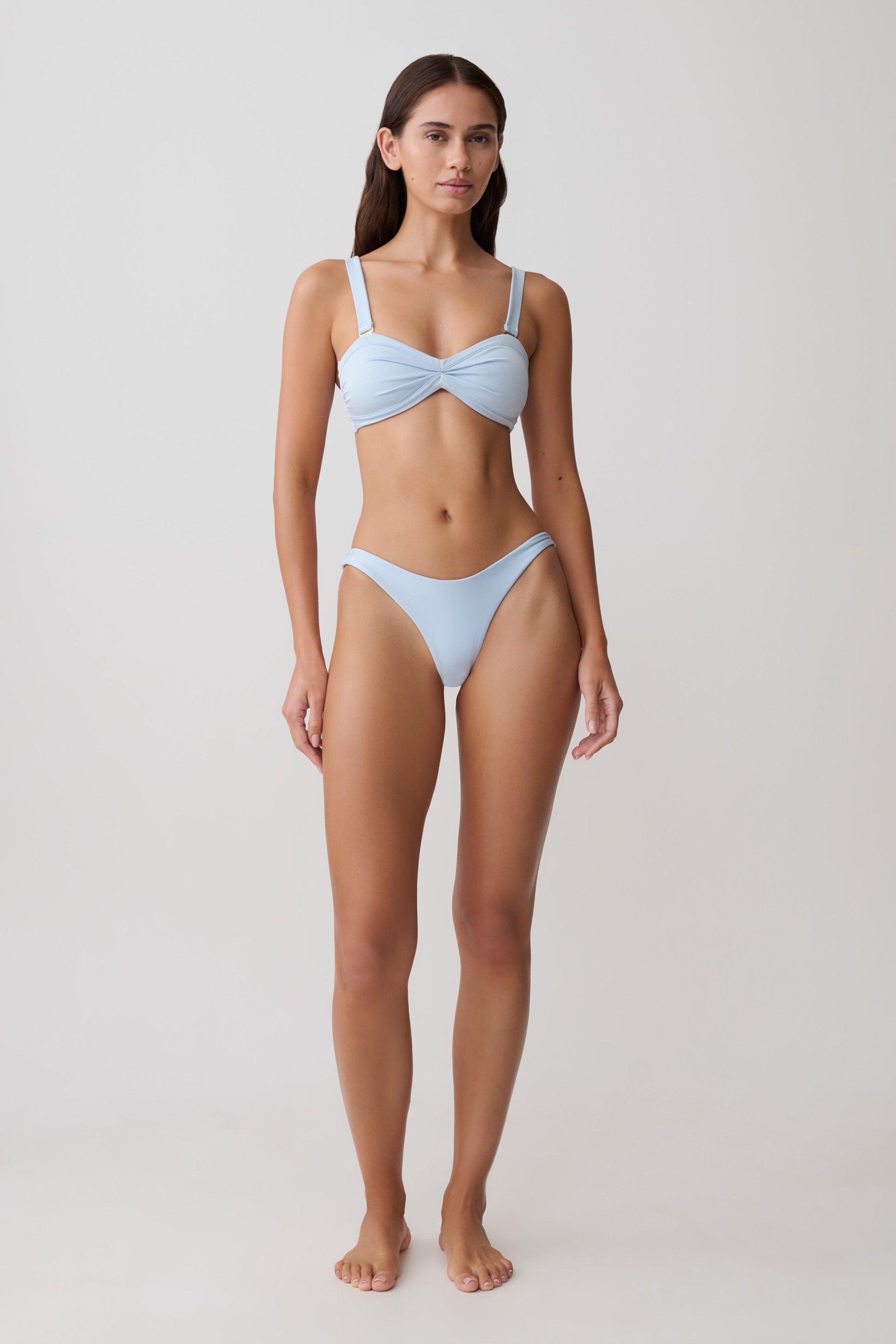 Clover Brazilian Bikini Bottom - Pale Blue vista 7