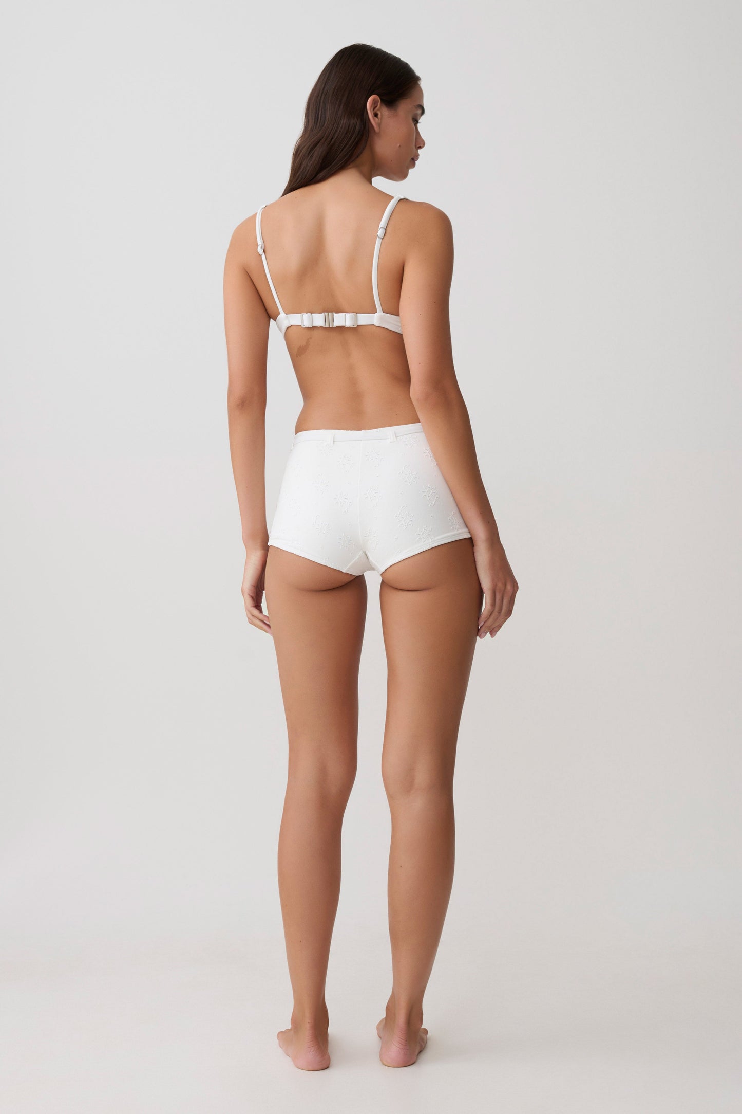 Frost Mini Bikini Shorts - White Textured Fabric vista 3