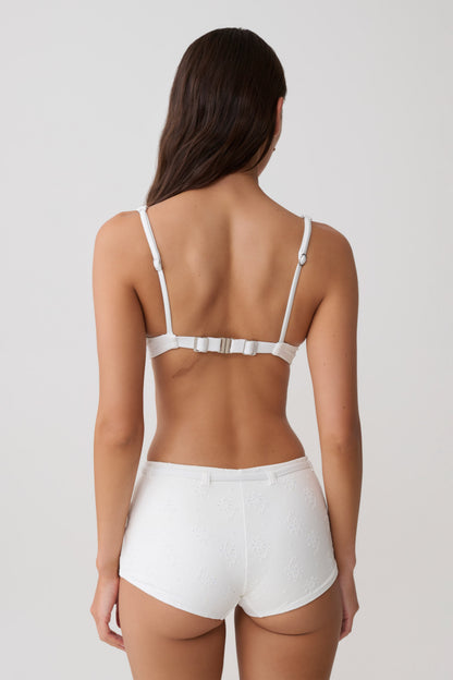 Abra Underwire Apex Bikini Top - White Textured Fabric vista 2