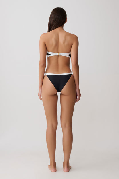 Isla Brazilian Bikini Bottom - Black/White vista 2