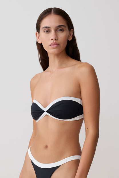 Briar Strapless Bikini Top - Black/White vista 4