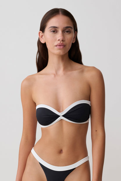 Briar Strapless Bikini Top - Black/White vista 5