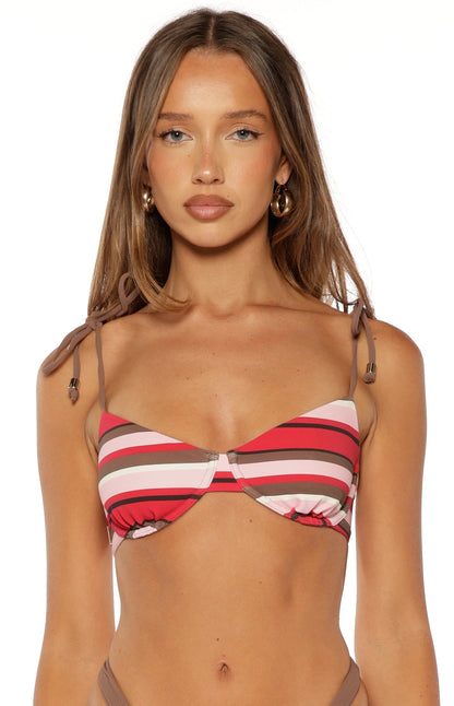 Dandy Pink Multi Stripe Underwire Bikini Top vista 6