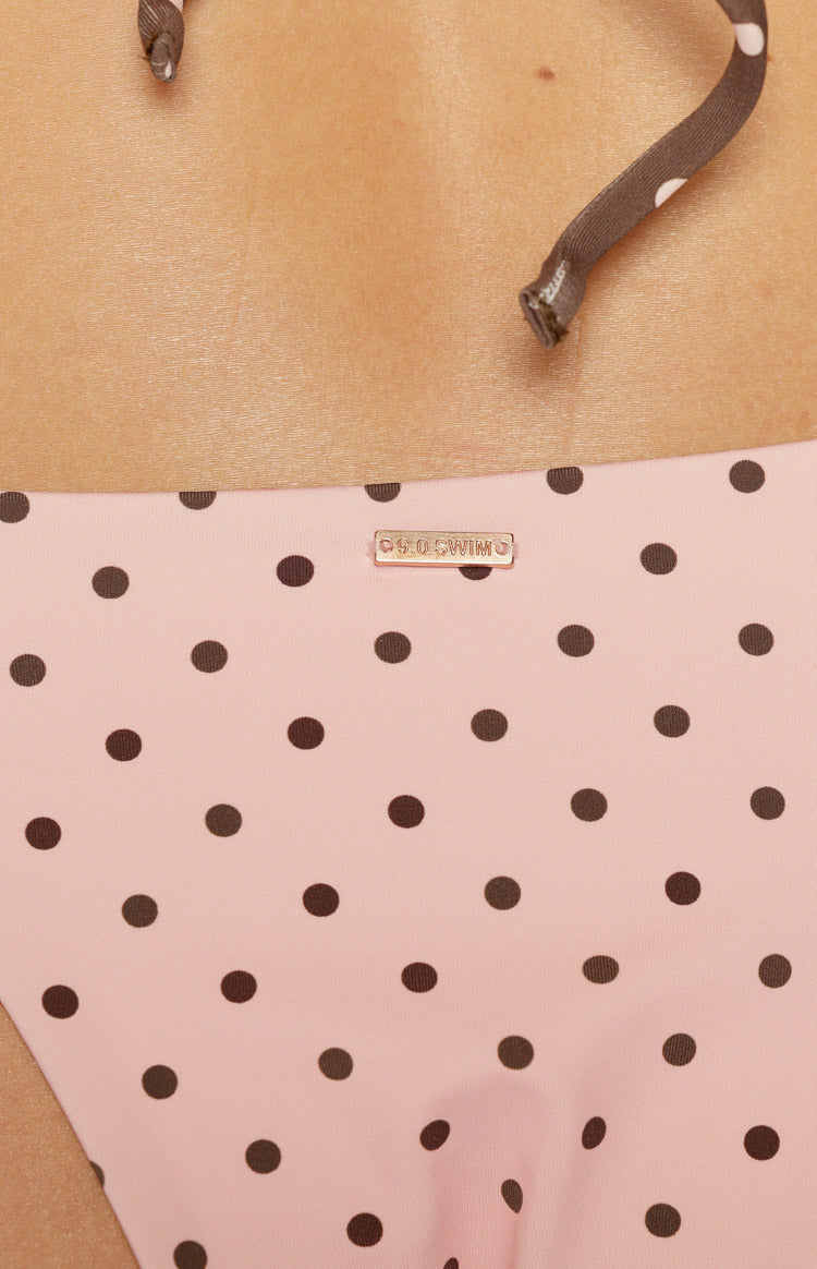 Fitzroy Pink Polka Dot Tie Bikini Bottoms vista 6