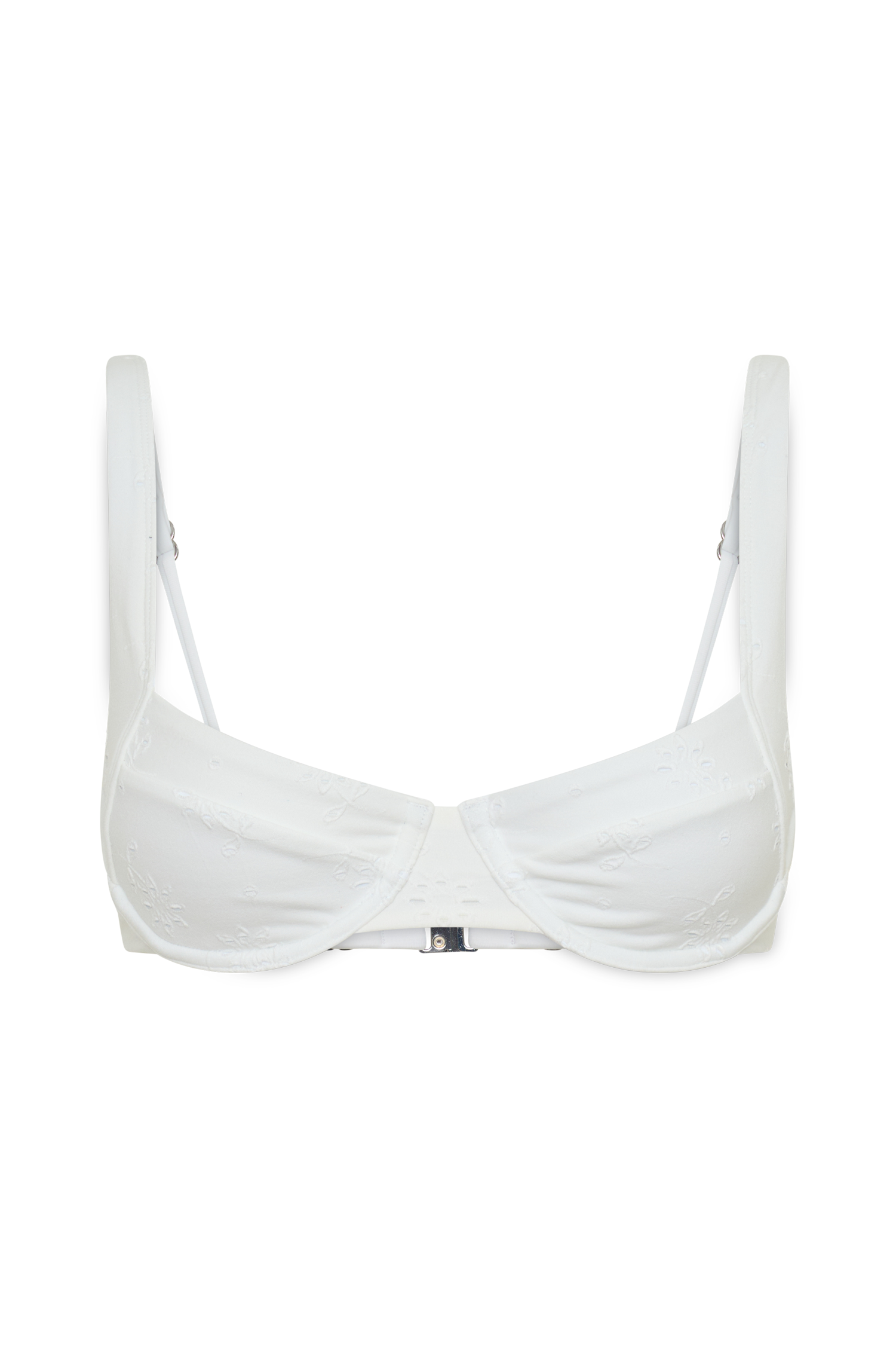 Abra Underwire Apex Bikini Top - White Textured Fabric vista 13