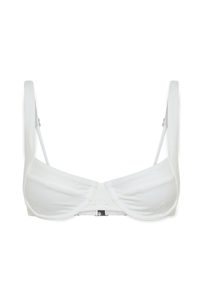 Abra Underwire Apex Bikini Top - White Textured Fabric vista 13