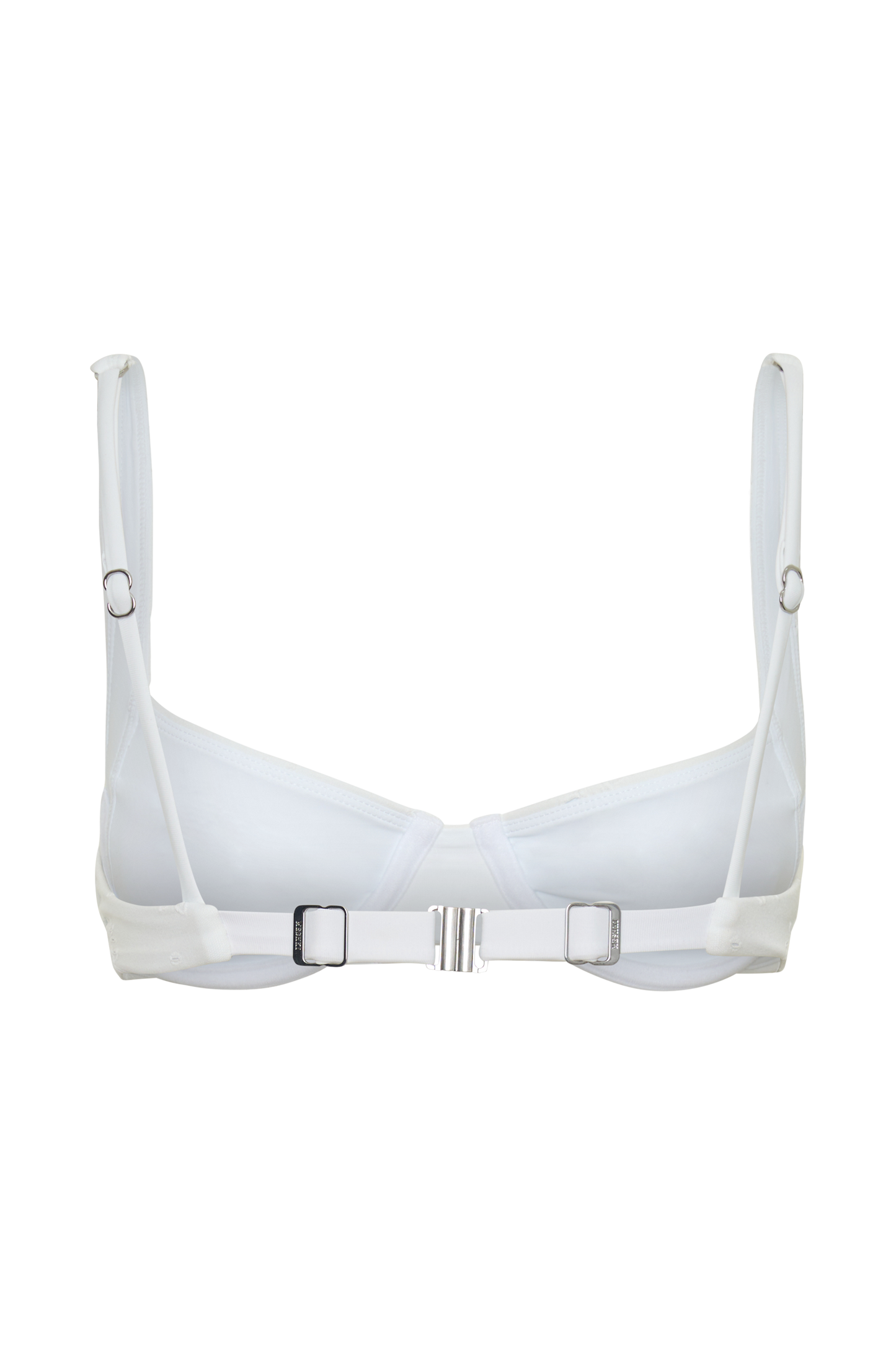 Abra Underwire Apex Bikini Top - White Textured Fabric vista 12