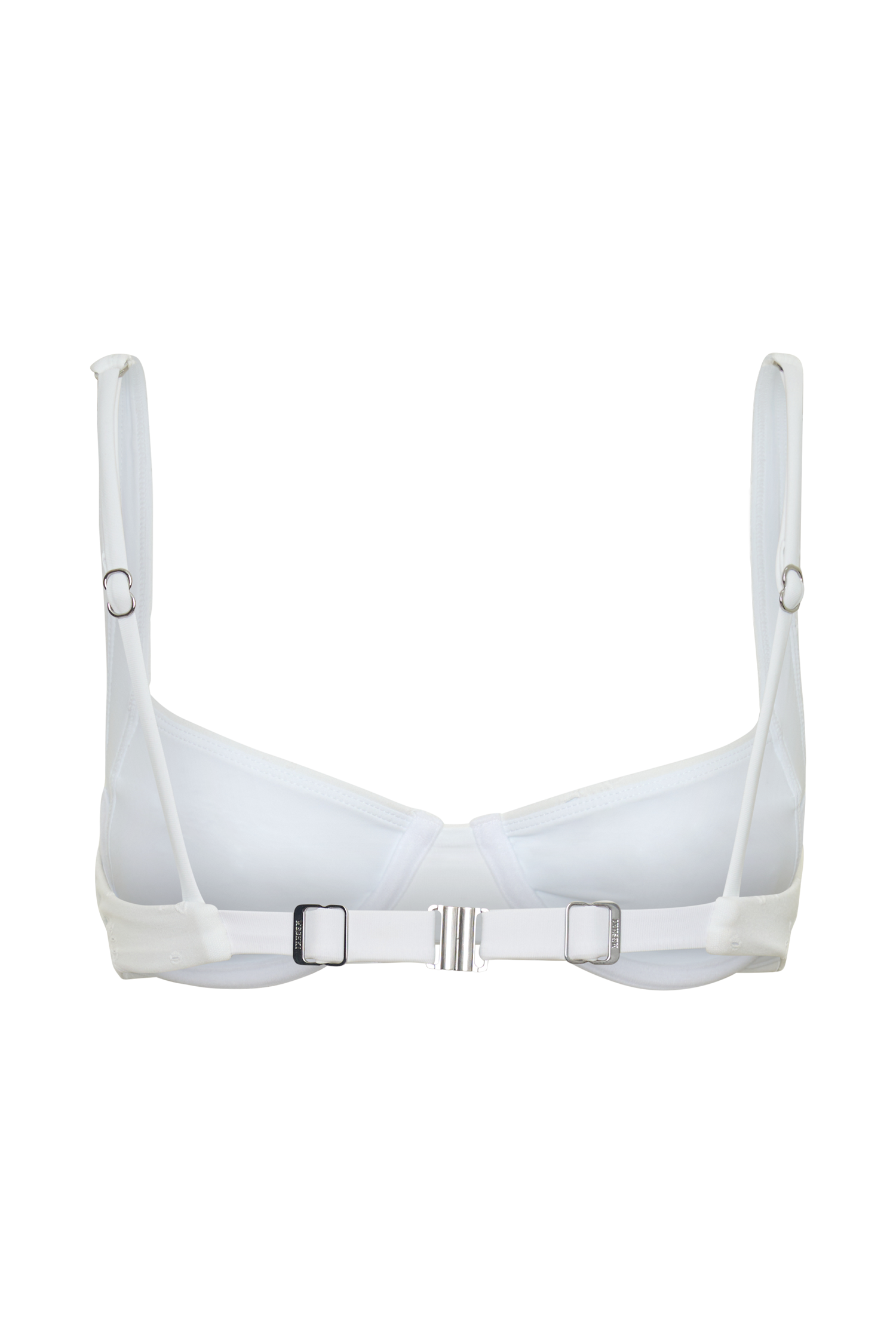 Abra Underwire Apex Bikini Top - White Textured Fabric vista 12