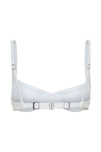 Abra Underwire Apex Bikini Top - White Textured Fabric vista 12