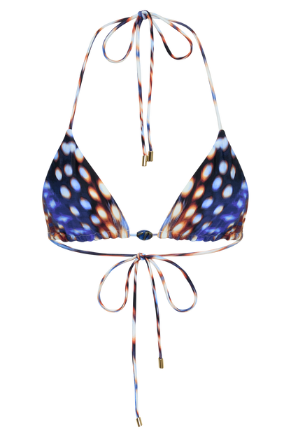 Blossom Classic Triangle Bikini Top - Blue Abstract Print vista 12
