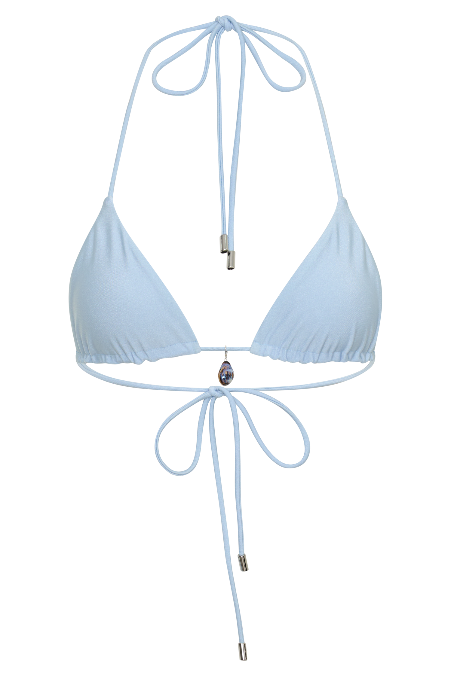 Blossom Classic Triangle Bikini Top - Pale Blue vista 13