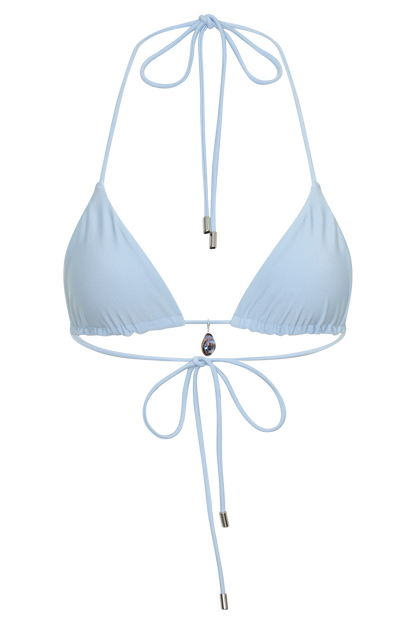 Blossom Classic Triangle Bikini Top - Pale Blue vista 13