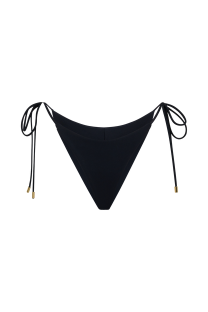 Blossom Side Tie Bikini Bottom - Black vista 12