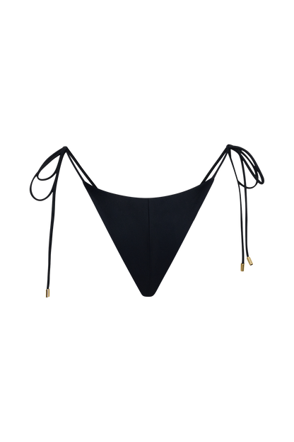 Blossom Side Tie Bikini Bottom - Black vista 13