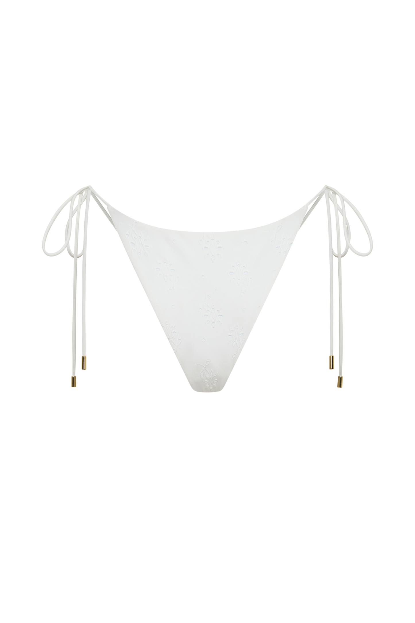 Blossom Side Tie Bikini Bottom - White Textured Fabric vista 10