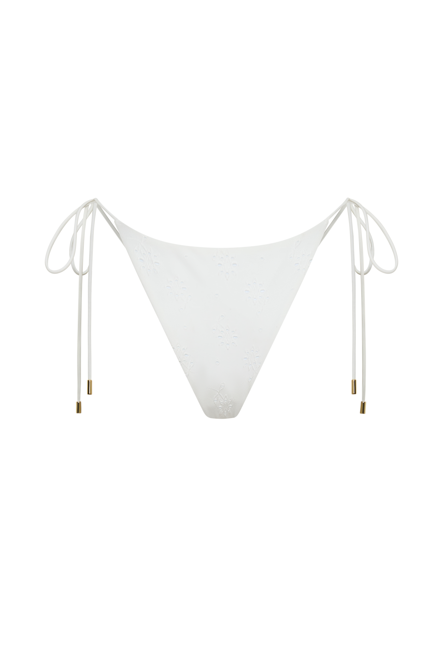 Blossom Side Tie Bikini Bottom - White Textured Fabric vista 10