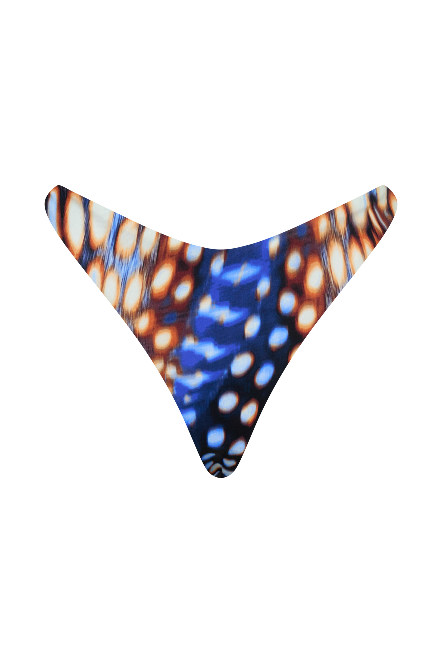 Coralia High Side Thong Bikini Bottom - Blue Abstract Print vista 12