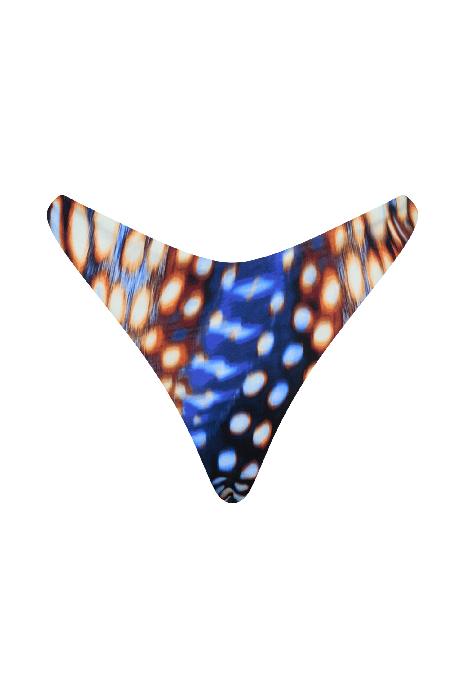 Coralia High Side Thong Bikini Bottom - Blue Abstract Print vista 12