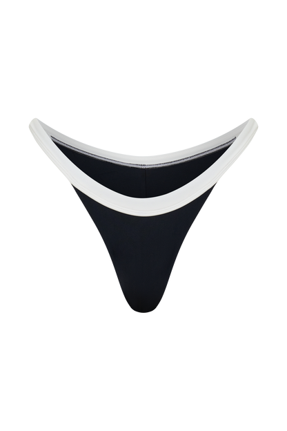 Isla Brazilian Bikini Bottom - Black/White vista 13