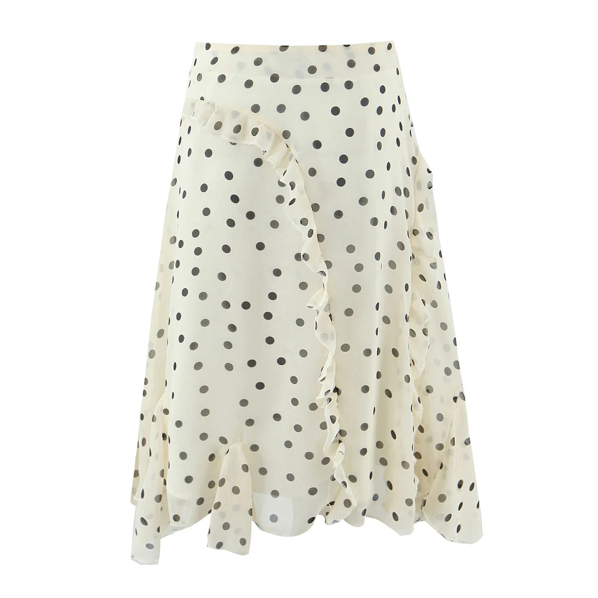 Falda midi Satinada Lunares