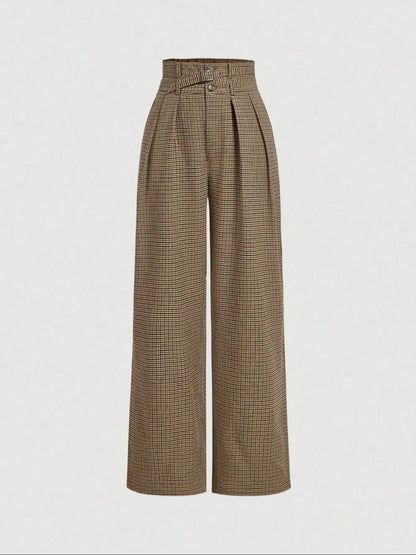 Pantalón Cuadros Wide Leg