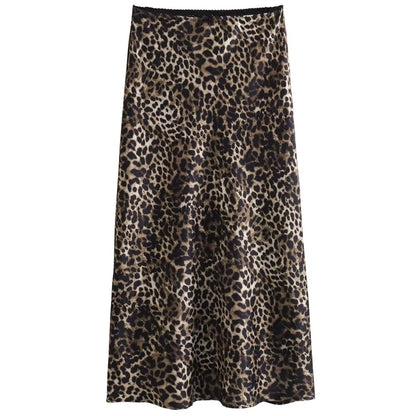 Falda Satinada Leopardo
