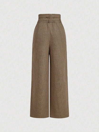 Pantalón Cuadros Wide Leg