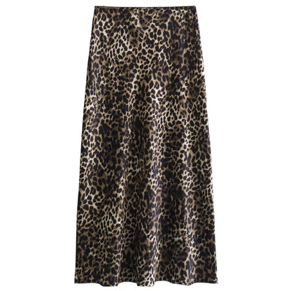 Falda Satinada Leopardo