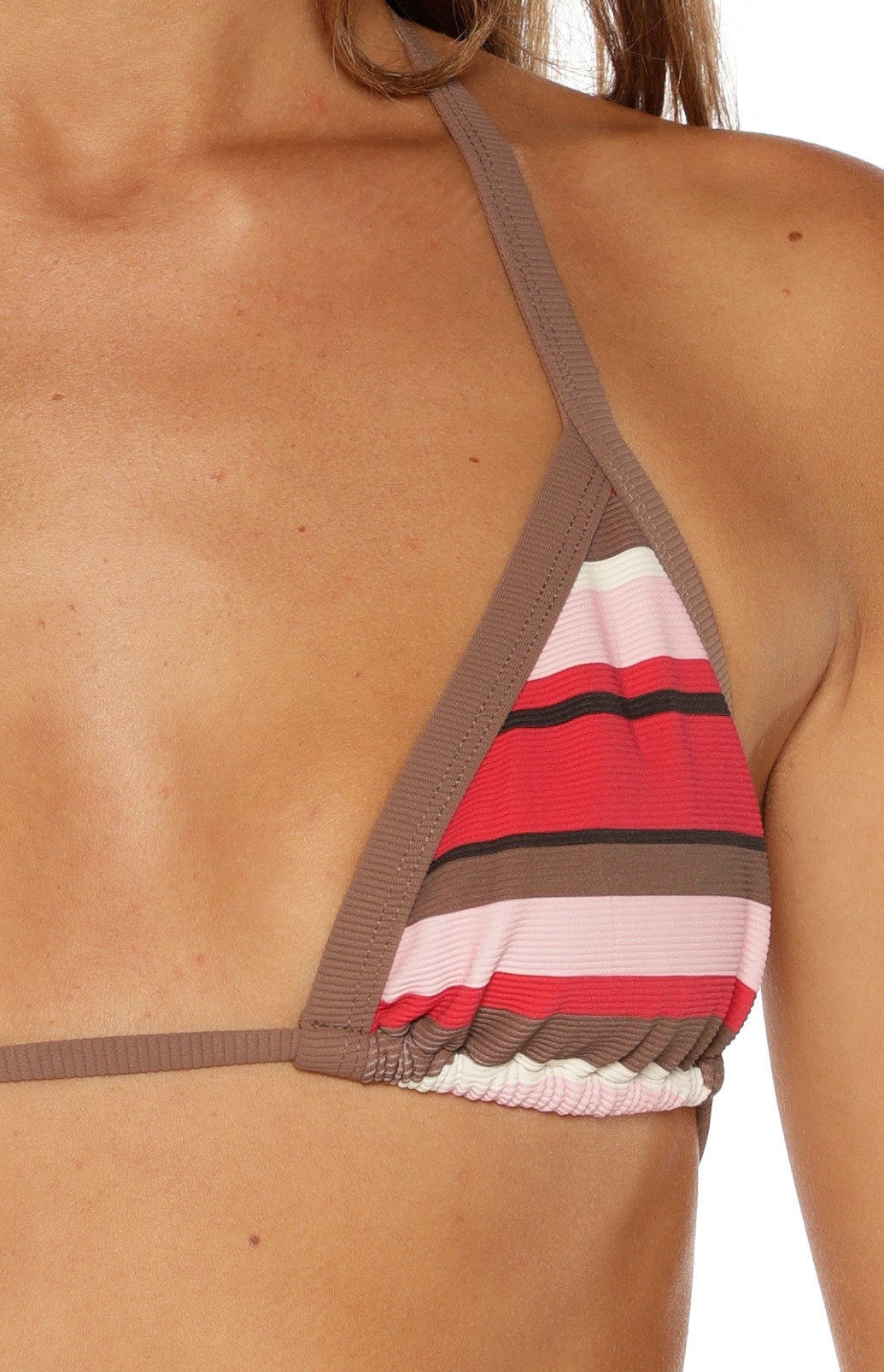 Sofie Pink Multi Stripe Contrast Bind Triangle Bikini Top vista 9
